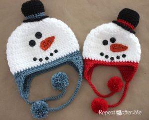 Crochet-snowman-hat