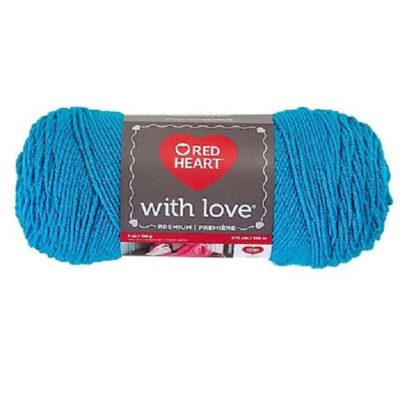 Blue hawaii red heart with love yarn