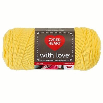 Daffodil red heart with love yarn