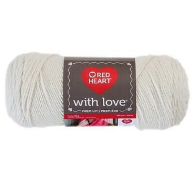 Eggshell red heart with love yarn