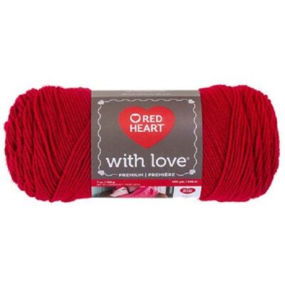Holly berry red heart with love yarn