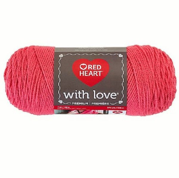Papaya red heart with love yarn