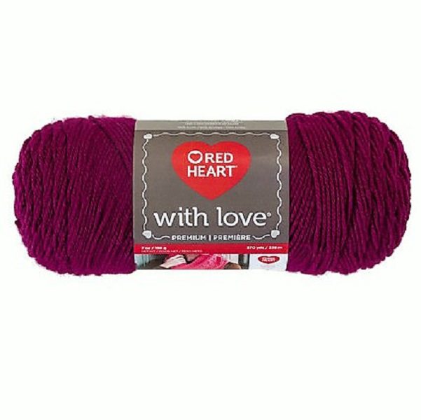 Boysenberry red heart with love yarn