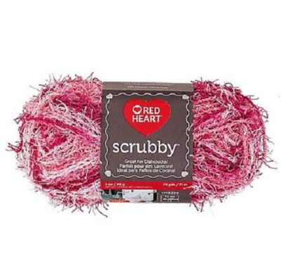 Candy red heart scrubby yarn