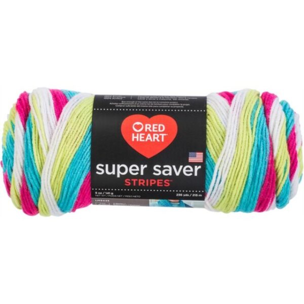 Candy stripe red heart super saver yarn stripes