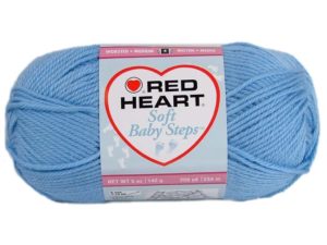 Baby blue red heart baby steps