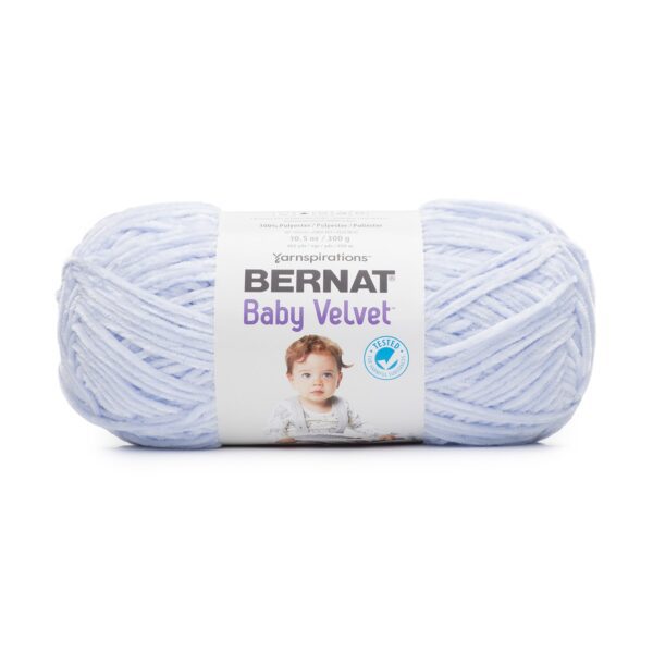 Sky blue bernat baby velvet yarn