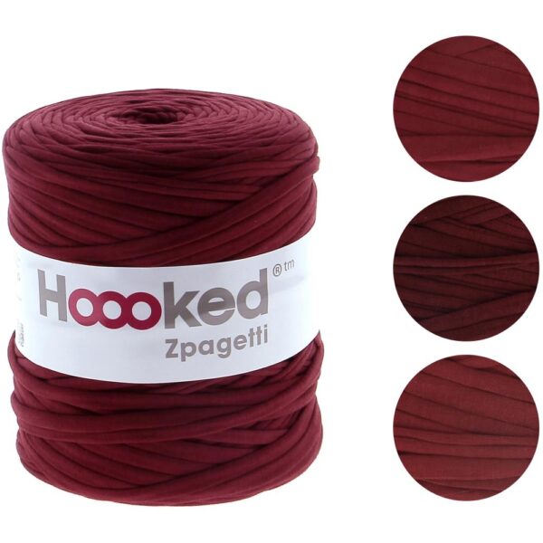 Burgandy hoooked zpagetti yarn