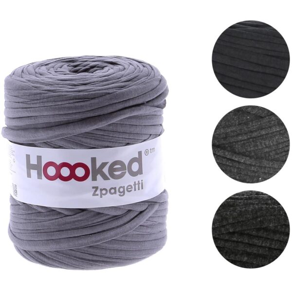 Dark grey hoooked zpagetti yarn