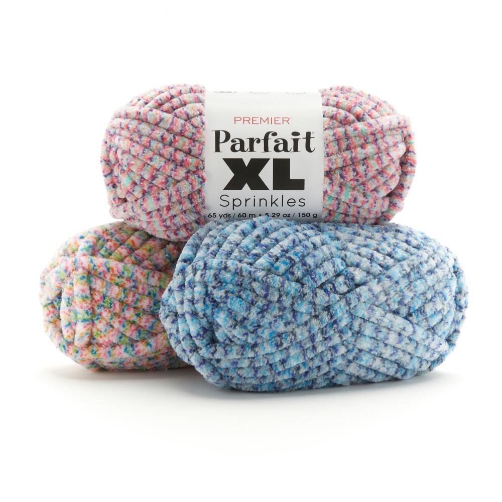 Premier Yarns Parfait XL Sprinkles Yarn, Polyester Yarn for Crocheting and  Knitting, Jumbo-Weight, Machine-Washable, Wildberry, 5.29 oz, 65 Yards