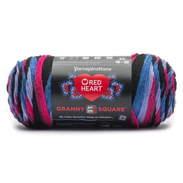Hyper violet red heart granny square yarn