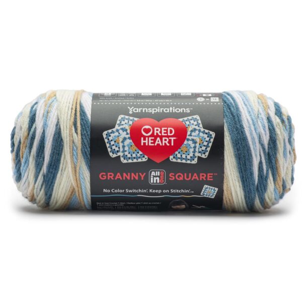 Soft sky red heart granny square yarn