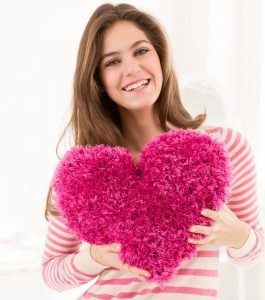 Crochet pillow heart