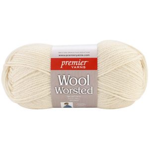 Cream - wool worsted yarn