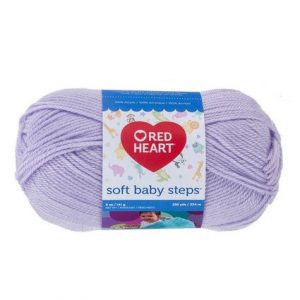 Lavender red heart soft baby steps yarn