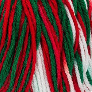 Mistletoe - red heart super saver stripes yarn