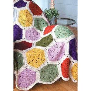 Motif afghans inner pages colorful hexagon pattern