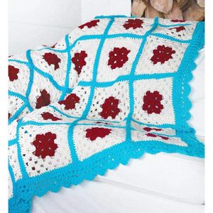 Motif afghans inner pages blue red squares