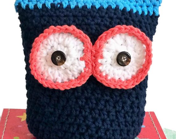 crochet toy pudgy owl navy colour