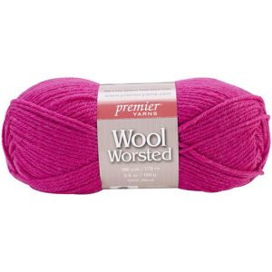 Raspberry - wool worsted yarn