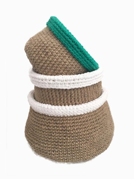 Crochet blankets jute green and white