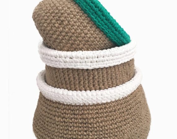 crochet blankets jute green and white