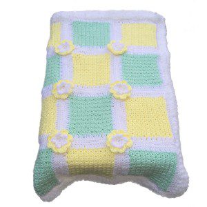 Baby blanket yellow and green