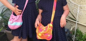 Crochet handbags for girls, cotton yarn multicolor