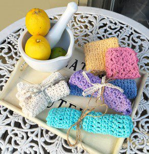 Crochet dish cloth rainbow colors 3
