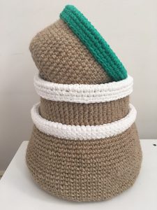 Jute string crochet baskets 4