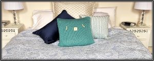 Knitted luxury pillow pattern soft teal bed decoration